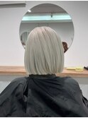 ワンレンボブ前下がりショート内巻きワンカール鎖骨ミディアム
