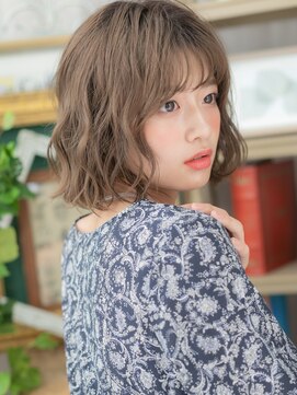 カバーヘア ブリス 戸田公園西口店(COVER HAIR bliss) グレーベージュ小顔ゆるふわボブパーマA0戸田公園20代30代40代