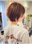 ショートボブブリーチなしイノアカラー白髪染めレイヤー学割銀座
