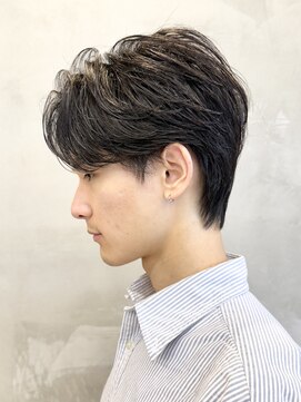 エリマバイフィフス 調布(elima by fifth) 調布センターパートフェザーパーマショートメンズパーマ刈り上げ