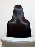 髪質改善縮毛矯正◎透明感グレージュストレートロング美髪