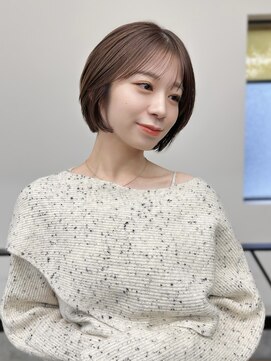 ミリ(mm) レイヤーボブ ブラウンベージュ カラー 韓国 髪質改善 仙台