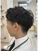 メンズツーブロックショート