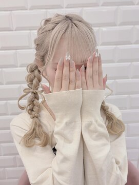 リルミー(Lilme) ぽこぽこ紐りぼんおさげヘア＊まゆ