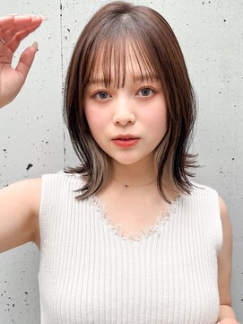 リヤン 表参道(lyann) ダークブルーセミディイメチェンエアリーカールサイドバング
