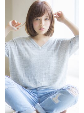 ラフ フロム ガーデン(Laf from GARDEN) 【脱白髪染め】グレージュストレートボブ40代ヘアスタイル