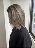 エアリースタイル×ムラなしダブルカラー_ホワイトアッシュ_