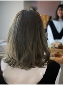 ミディアム/ダブルカラー/アッシュグレージュ/20代30代
