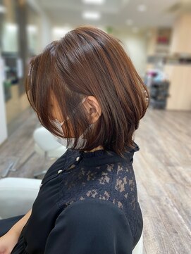 庵 ヘアー(hair) オレンジブラウン ウルフレイヤースタイル