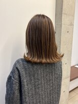 アチーブ ヘア デザイン(achieve hair design)&nbsp;ツヤ髪立体感ハイライトブラウン 外ハネミディ