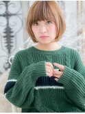 外国人風オリーブベージュ小顔前下がりボブc5上尾10代20代30代