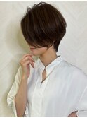 ショート×ハイライト白髪ぼかし×マチルダボブ[心斎橋]