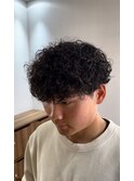 プードルパーママッシュ刈り上げツーブロックメンズパーマ