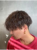 モテシルエット 横顔イケメン波巻きパーマ/ツイスパ/ブラウン