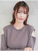 ワンレン切りっぱなしぱっつんボブ顔まわりレイヤー姫カット