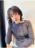 レイヤーカットパーマウルフカットショートウェーブヘア