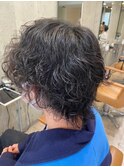 メンズマッシュウルフパーマ10代20代30代