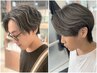 メンズカット+コントラストハイライト￥11000＃梅田＃ハイライト