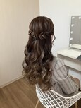 編みこみハーフアップ