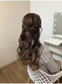 編みこみハーフアップ