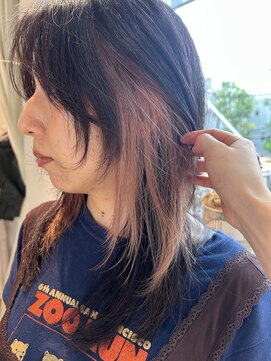 エルム 原宿 表参道(yelm) ほんのりピンクベージュインナーカラー