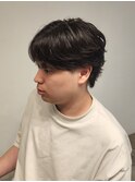 センターパートウルフニュアンスパーマ