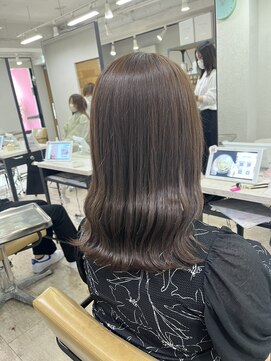 アジールヘア 所沢プロペ通り店(agir hair) ブリーチなしダブルカラー透明感グレージュ