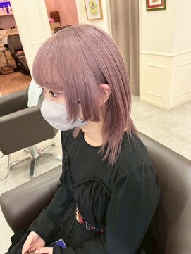 ロッカヘアエジェ(ROCCA hair eje.) ハイライトカラーフレンチラベンダーボブ