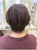 40代50代60代ひし形小顔ショートボブ白髪ぼかしボリュームUP