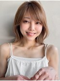 似合わせカットナチュラルショートミルクブラウン艶感愛され