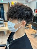 ツイストスパイラルパーマ波巻きスパイラルパーマツーブロック