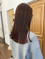 メイクス 表参道(MAKE'S omotesando)&nbsp;オレンジカラー/パッツンロング