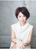 大人可愛く×小顔☆ナチュラル丸みショートボブ