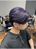パープルカラー×センターパート