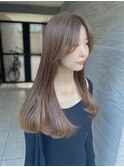 透明感カラー×髪質改善で叶える、上品な大人レイヤーロング