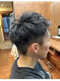 メンズショートくせ毛風パーマ【黒髪/阿波座/新町/西長堀/本町】