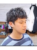 ダウンバングショート　アクティブショート　ピンパーマ