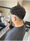 メンズパーマ　ルーズパーマ　フェードカット　