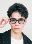 緩め波巻きスパイラルパーマシャドウパーマメンズセンターパート