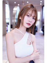 アンスリウム 箕面萱野(Anthurium)&nbsp;ミディアムレイヤー/大人可愛い/髪質改善/シースルーバング