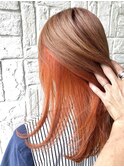 ケアブリーチでベージュ×オレンジ