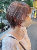 【morio原宿】マッシュウルフボブグレージュヘア顔周りマッシュ