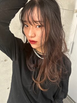 カット スペース シーン 久我山(cut space Seen.) パーマ風　肩巻きスタイリング