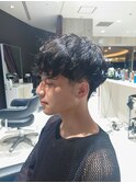 スパイラルミックスパーマ×黒髪マッシュ
