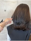 大人可愛いマロンブラウンベージュ　セミロング暖色系カラー