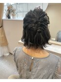 ショートボブハーフアップ♪♪お呼ばれヘアセット