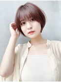 say.こなれミディ前髪イメチェン丸みショートボブミルクティー