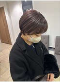 チョコレートカラーのショートヘア