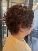 ウェーブショート×ベビーピンク