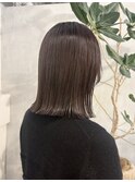 切りっぱなしボブ/赤み消しカラー